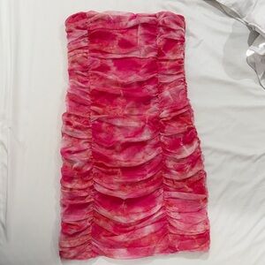 superdown Pink Tie-Dye Mini Dress